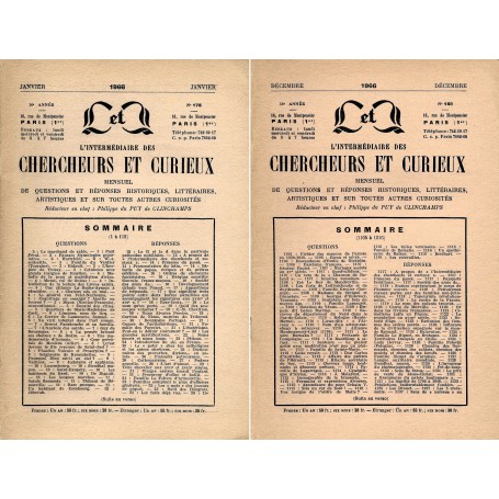 L'Intermédiaire des chercheurs et curieux n° 178 à 189