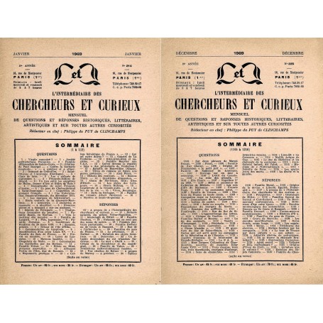 L'Intermédiaire des chercheurs et curieux n° 214 à 225