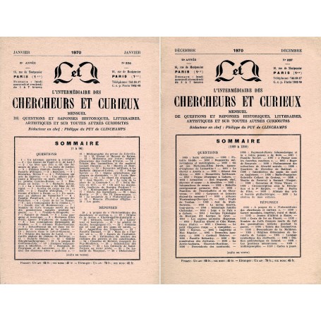 L'Intermédiaire des chercheurs et curieux n° 226 à 237