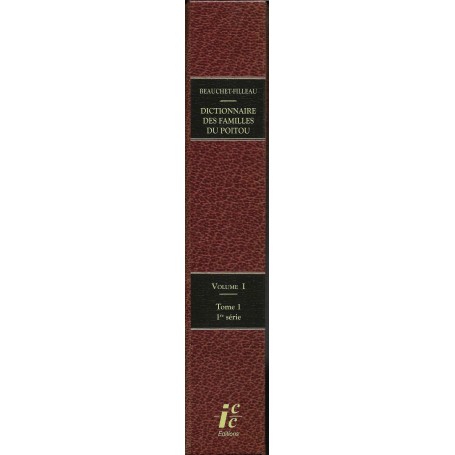 DICTIONNAIRE HISTORIQUE ET GENEALOGIQUE DES FAMILLES DU POITOU - volume 1