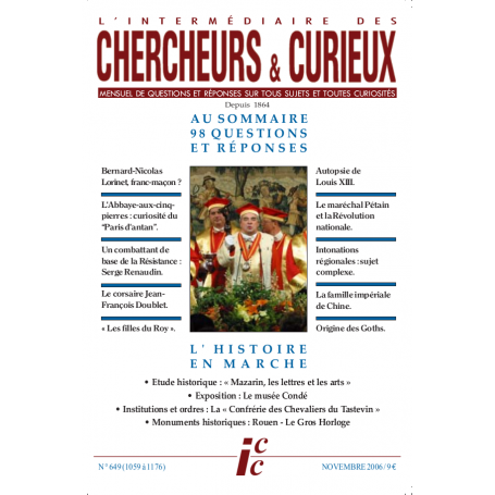 L'Intermédiaire des chercheurs et curieux n° 649