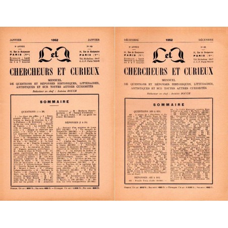 L'Intermédiaire des chercheurs et curieux n°10 à 21