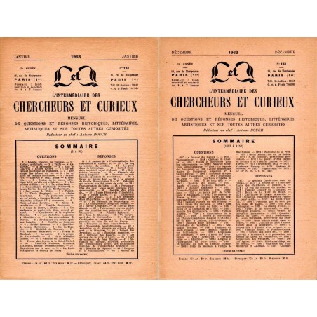 L'Intermédiaire des chercheurs et curieux n° 142 à 153