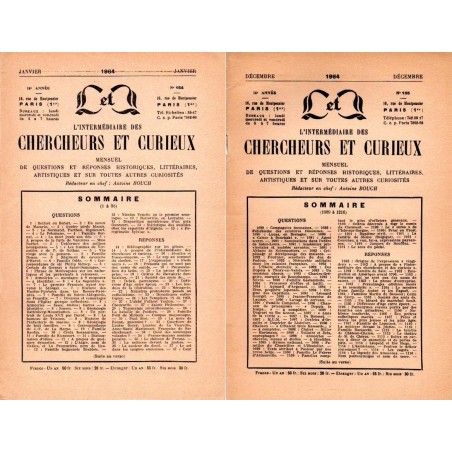 L'Intermédiaire des chercheurs et curieux n° 154 à 165