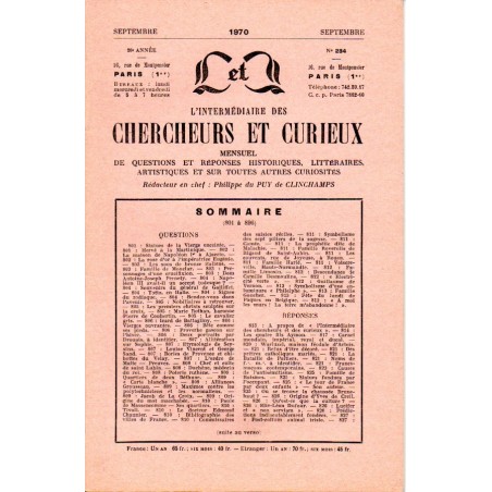 L'Intermédiaire des chercheurs et curieux n° 234