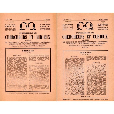 L'Intermédiaire des chercheurs et curieux n° 238 à 249