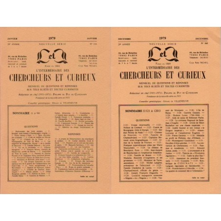 L'Intermédiaire des chercheurs et curieux n° 334 à 345