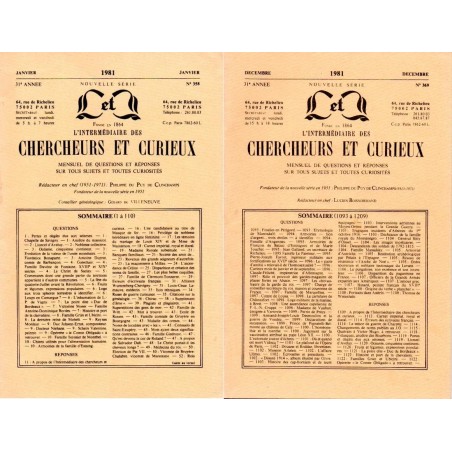 L'Intermédiaire des chercheurs et curieux n° 358 à 369