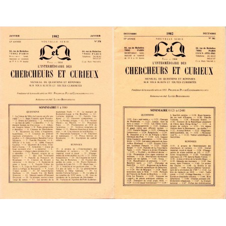 L'Intermédiaire des chercheurs et curieux n° 370 à 381