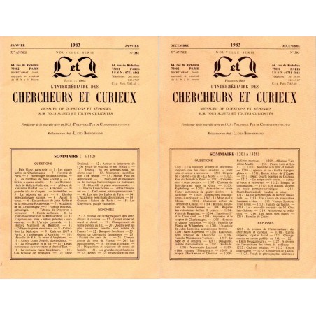 L'Intermédiaire des chercheurs et curieux n° 382 à 393