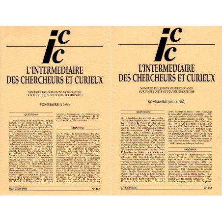 L'Intermédiaire des chercheurs et curieux n° 443 à 452