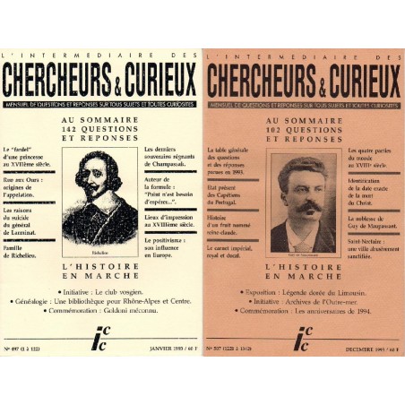 L'Intermédiaire des chercheurs et curieux n° 497 à 507