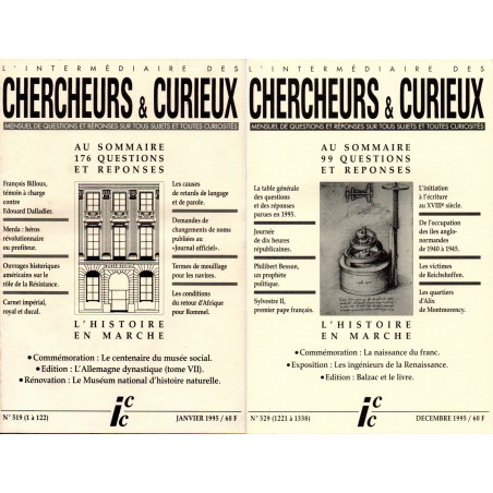 L'Intermédiaire des chercheurs et curieux n° 519 à 529