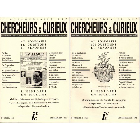 L'Intermédiaire des chercheurs et curieux n° 530 à 539