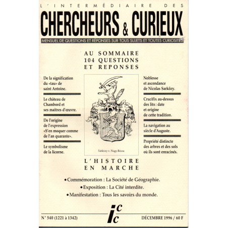 L'Intermédiaire des chercheurs et curieux n° 540