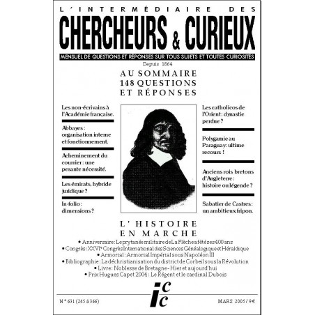 L'Intermédiaire des chercheurs et curieux n° 631