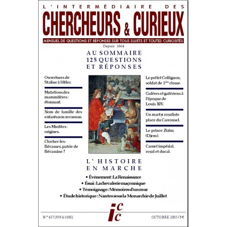 L'Intermédiaire des chercheurs et curieux n° 637