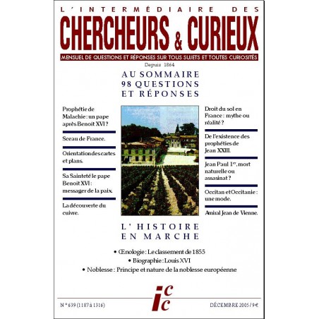 L'Intermédiaire des chercheurs et curieux n° 639