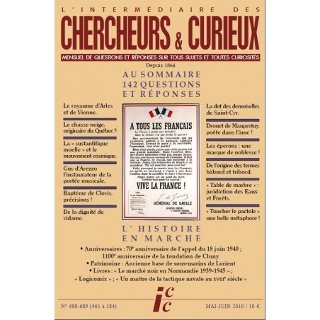 L'Intermédiaire des chercheurs et curieux n° 688-689